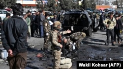محل یکی از انفجارها در مرکز کابل
