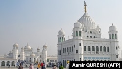 Sikh pilgrims arrive at the holy site of Gurdwara Darbar Sahib in Pakistan&#39;s Punjab Province.&nbsp;