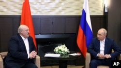 Aljakszandr Lukasenka és Vlagyimir Putyin az oroszországi Szocsiban 2023. szeptember 15-én