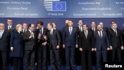 Եվրամիության գագաթնաժողովի մասնակիցները, Բրյուսել, 17-ը մարտի, 2016թ․
