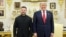 Ukrainian President Volodymyr Zelenskyy and US President Donald Trump pose for a photo during a meeting at the White House in Washington on July 28.