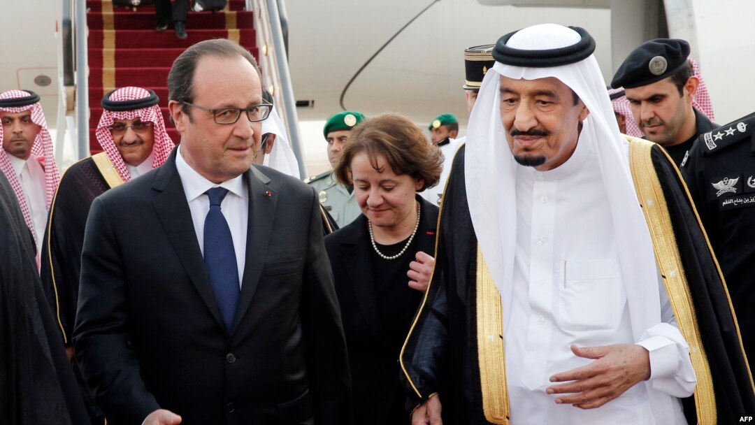 ملک سلمان و فرانسوا اولاند در ریاض