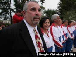 Manuel Oquendo, president of the USA Domino Federation, in Sukhumi