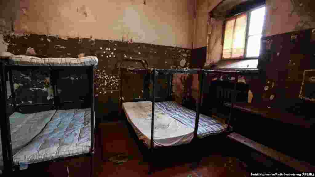 The prisoners refer to their cells as &quot;huts.&quot; Ten people share this 20-square-meter cell.
