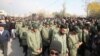 Members of Iran's Islamic Revolutionary Guard Corps take part in a demonstration against the assassination of the Iranian General Qasem Soleimani, head of the elite Quds Force, and Iraqi militia commander Abu Mahdi al-Muhandis won January 3.