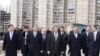 Armenia - Prime Minister Tigran Sarkisian (second from left) visits a Yerevan suburb, 22Nov2011.