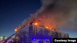 Пожар в здании областного акимата горит в Актобе. Фото: МЧС Казахстана