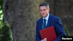 Britain's Secretary of State for Defense Gavin Williamson