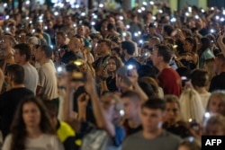 Protestues në Beograd, më 1 shtator 2025.