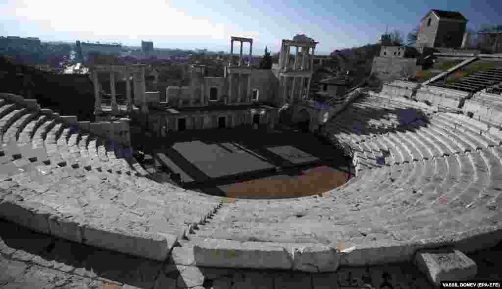 A Roman amphitheater built in the 2nd century, during the reign of Emperor Trajan