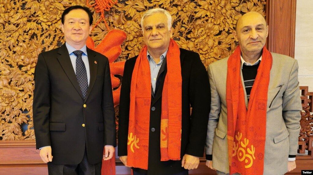Photo posted on Twitter account of Chinese Ambassador in Tehran Showing Ambassador Chang Hua (L) with Hamid Arabnejad (C), CEO of Revolutionary Guard controlled Mahan Air. January 2, 2020