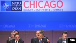 U.S. -- President Barack Obama (C) speaks during the Heads of Sate and Government North Atlantic Council meeting in Chicago, 20May2012