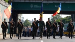 Ostași ai Armatei Naționale a R. Moldova la repetiția pentru parada militară dedicată împlinirii a 35 de ani de independență a R. Moldova, 11 august 2026