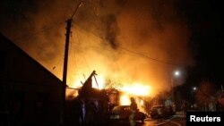 Zjarr në Kursk, i shkaktuar nga një sulm që dyshohet se u krye nga Ukraina. Prill, 2024. 