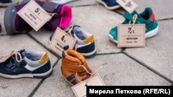 Protest in front of the Russian Embassy in Sofia against Russia's aggression in Ukraine