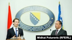  Šefovi diplomacija Austrije i BiH, Sebastian Kurz i Igor Crnadak
