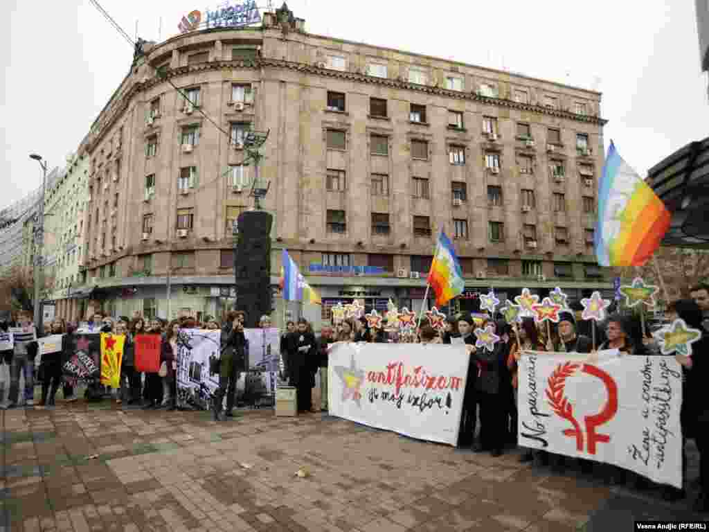 Performans Žena u crnom i Helsinškog odbora "Antifašizam-moj izbor", Beograd, 9. novembar 2010