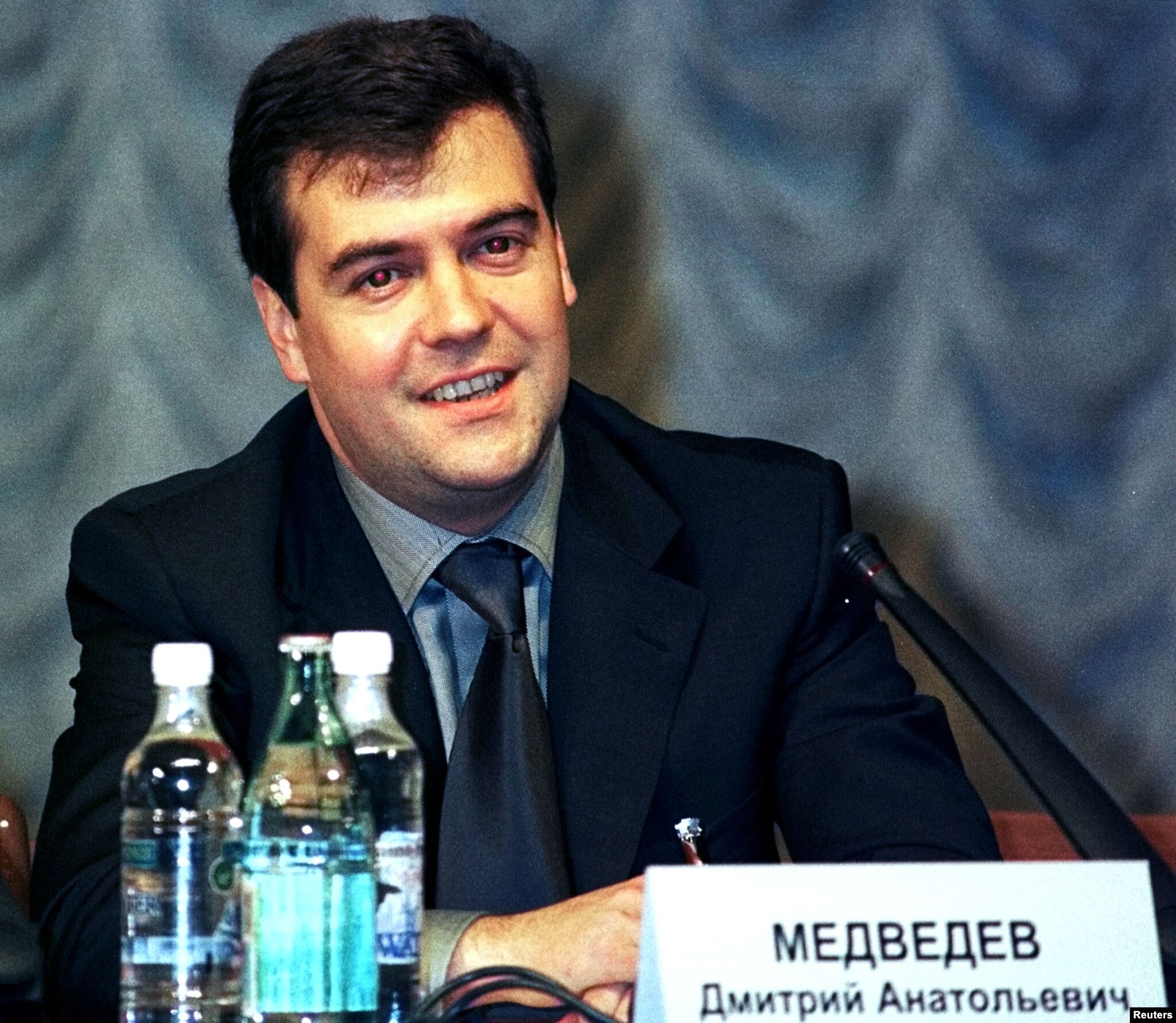 Medvedev, then the acting deputy head of Russia's presidential administration, attends a Gazprom general meeting on June 30, 2000. He was chairman of the gas monopoly's board of directors for several years. 