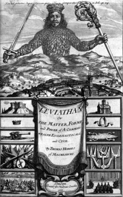 Thomas Hobbes, „Leviathan” - coperta cărţii, 1651