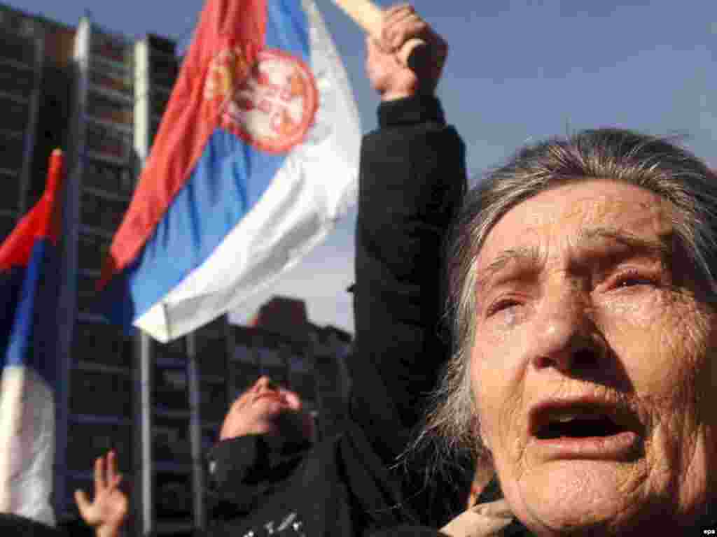 Протест в Митровице, 18 февраля 2008