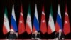 Президенты Ирана Хасан Рухани, России Владимир Путин и Турции Реджеп Тайип Эрдоган, Сочи, Россия, февраль 2019