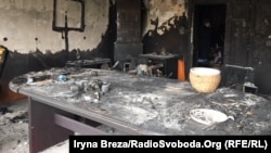 ОфісТовариства угорської культури Закарпаття в Ужгороді після пожежі, 27 лютого 2018 року