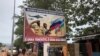 Posters seen across Bangui, the capital of the Central African Republic, with the slogans, “The Central African Republic is hand in hand with Russia” and “Talk a little, work a lot.” 