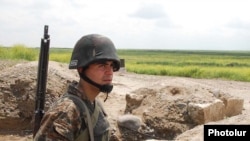 Nagorno-Karabakh -- An Armenian soldier on a frontline position east of Karabakh, 14May 2010.