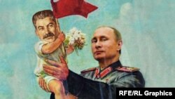 Putin və stalinizm (kollaj)