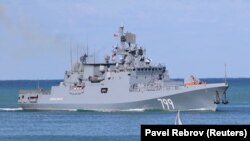 Илустративна фотографија - Архива: Воен брод на руската Црноморска флота во Севастопол, Крим. 5 октомври 2018 година. 
