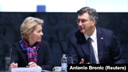 Predsednica Evropske komisije Ursula van der Lejen i hrvatski premijer Andrej Plenković