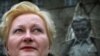 Svetlana Broz, granddaughter of former Yugoslav leader Josip Broz Tito, stands in front of a monument to her grandfather in central Sarajevo. (file photo)