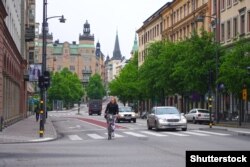 Un drum din Stockholm, capitala Suediei.