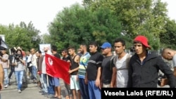 Protest izbeglica, Horgoš, 17. septembar 2015. foto: Vesela Laloš