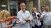 Cedomir Jovanovic speaks to reporters in Belgrade in September 2019.