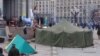 Палатки на площади Независимости в Киеве