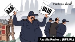 "Müxalifətin aksiyası". Karikatura. Gündüz Ağayev