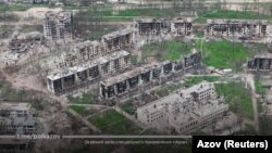 Масштаби руйнування Маріуполя після російських атак, 24 квітня 2022 року 