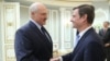 Belarusian President Alyaksandr Lukashenka (left) meets with U.S. Undersecretary for Political Affairs David Hale in Minsk on September 17.