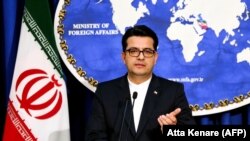 Abbas Mousavi, the spokesman for Iranian Foreign Ministry, gives a press conference in the capital Tehran. FILE PHOTO.