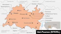 Mordovia -- Map of Tatarstan in Russian