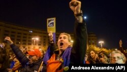 La protestul antiguvernamental de la București din 5 noiembrie 2017