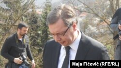Aleksandar Vučić tokom posete Kosovu, 3. april 2016.