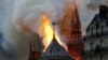 Собор Паризької Богоматері під час пожежі. Париж, 15 квітня 2019 року