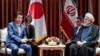 President Hassan Rouhani meeting with Japanese Prime Minister Shinzo Abe on the sidelines of the 74th United Nations General Assembly in New York. (Photo by - / Iranian Presidency / AFP). President Rouhani is to visit Japan later this week. 