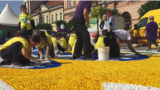 Serbia - More than 300 volunteers from Belgrade, Nis, Novi Sad, Subotica, Aleksandrovac, Raska and other cities are trying to set up a new Ginis record: making mosaics from the caps in Novi Sad. It is the part of ecological and humanitarian action. 30. Se