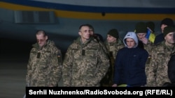 Во время последнего доныне освобождения заложников из рук российских гибридных сил на Донбассе, аэропорт Борисполь, 28 декабря 2018 года