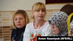 Украинская активистка Ольга Павленко на собрании «Крымской солидарности»