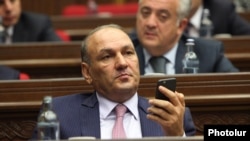 Armenia -- Finance Minister Gagik Khachatrian attends a parliament session in Yerevan, November 16, 2015.