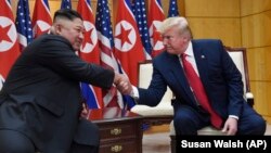 Presidenti i SHBA-së, Donald Trump dhe udhëheqësi i Koresë së Veriut, Kim Jong Un. Qershor 2019. 